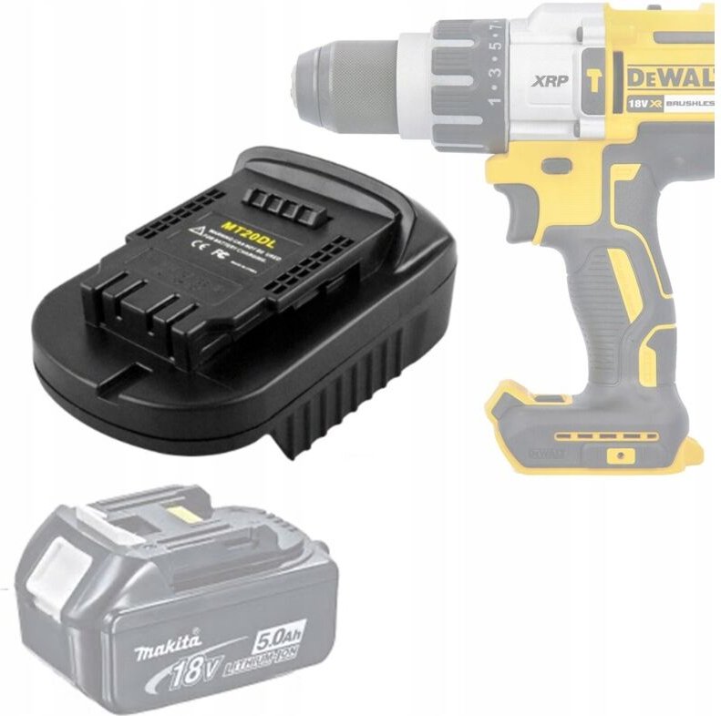 Rosfix DW18ML – Akku-Adapter Makita 18V zu Dewalt 18V Robust und einfach zu installieren Werkzeugzubehör