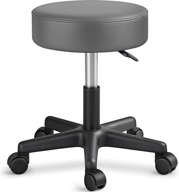 Rollhocker Grau Arbeitshocker Hocker Drehhocker Kosmetikhocker Praxishocker - Tresko