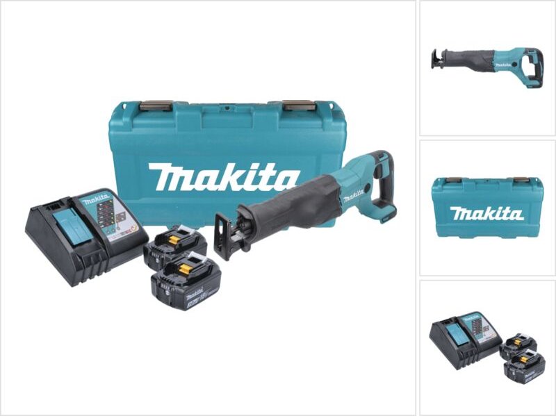 Makita DJR 186 RFK Akku Reciprosäge Säbelsäge 18 V + 2x Akku 3,0 Ah + Ladegerät + Koffer