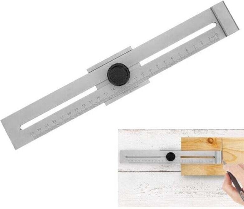 Präzisionsmarkierungslehre, paralleler Markierungsstift aus Kohlenstoffstahl, lasergravierte Skala, Messbereich 250 mm