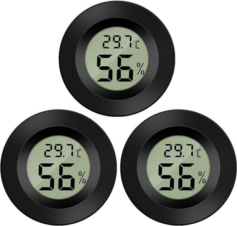 3er-Pack digitales LCD-Hygrometer-Thermometer zur Feuchtigkeitsmessung für Luftbefeuchter und Luftentfeuchter in Gewächs...