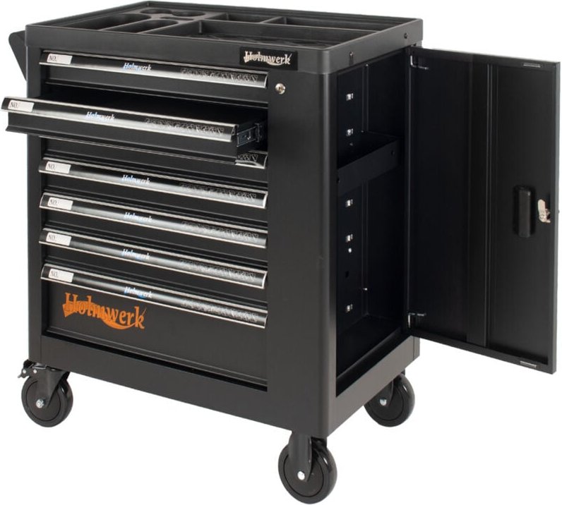 Werkstattwagen rockx unbestückt 7 Schubladen Seitentür Vollauszug Softclose abschließbar