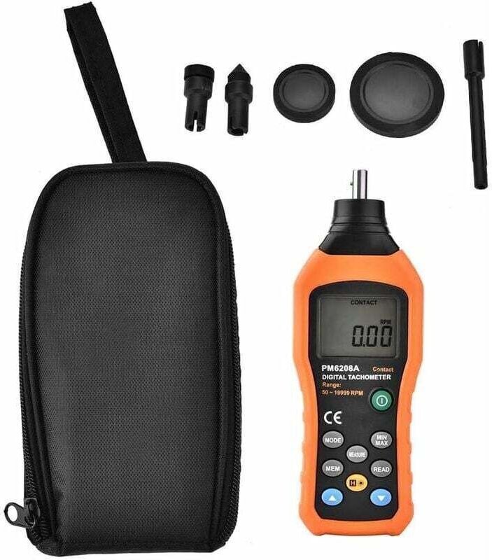 Digitaler Drehzahlmesser PM6208A Kontakt-Digital-Drehzahlmesser Motor Motor LCD-Hintergrundbeleuchtungsanzeige Genauigke...