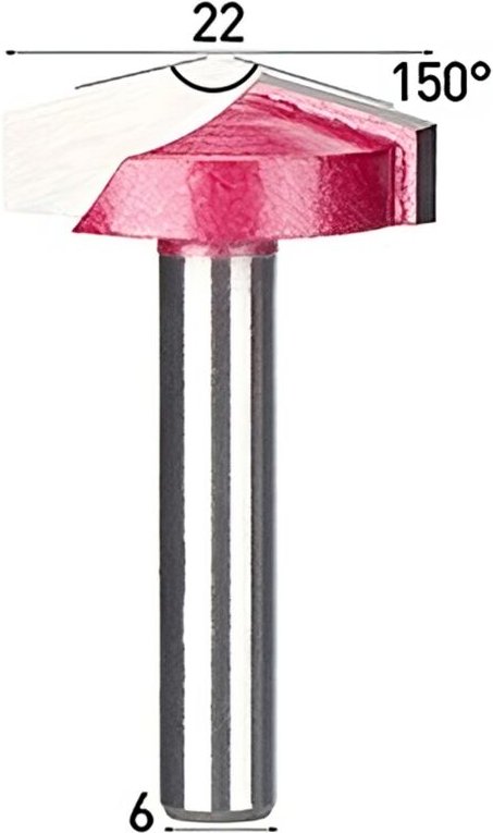 TCT 3D V-Messer 150° 6 x 22 mm Schnitzmesser