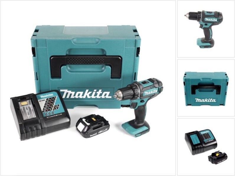 Makita DDF 482 Y1J-D Akku Bohrschrauber 18V 62Nm im Makpac + 1x 1,5 Ah Akku + Ladegerät