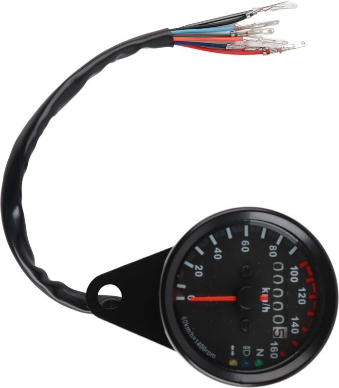 Eosnow Kilometermesser Motorrad -LED -Hintergrundmesser Tachometermessgeräte Universal (schwarz)