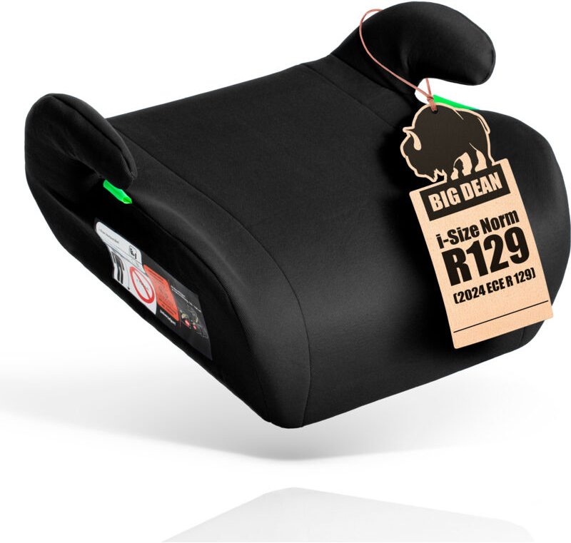 Kindersitzerhöhung nach neuster i-Size Norm R129 Schwarz Sitzerhöhung (125-150cm) Kinder Auto BigDean