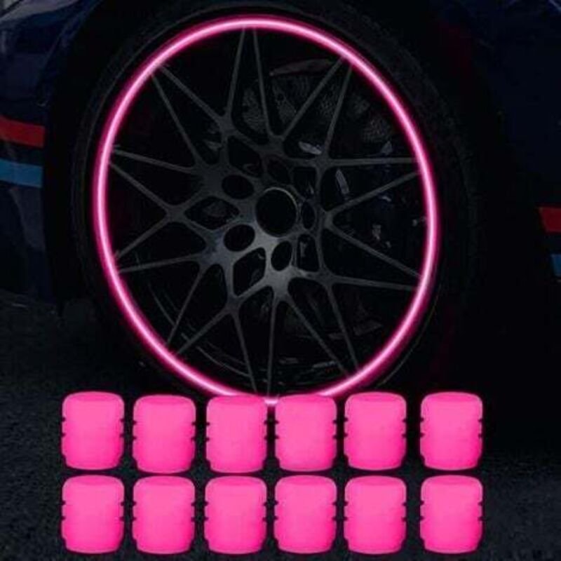 12 Stück Fluoreszierende Reifenventilkappen für Autos, Universelle leuchtende Reifenventilkappen, Staubschutzkappe für A...
