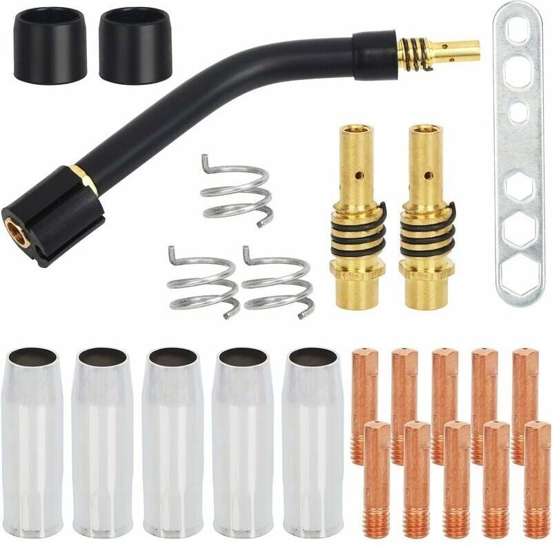 FOREHILL 15AK Gasgeschützte Düse Schweißpistolen-Schutzhüllen-Set 1: MB15AK MIG 24 Stück 0,8