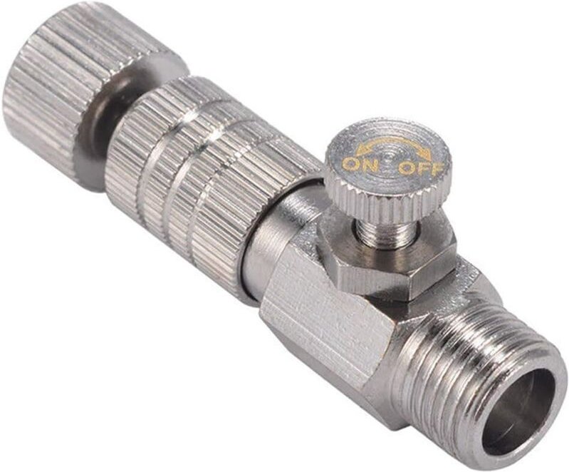 Schnellkupplungsadapter für Druckluftpistole, 1/8" mit Regulierventil für Kompressor und Pistolenschlauch