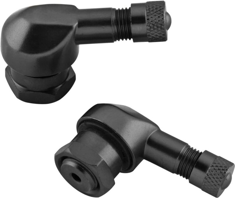 90-Grad-Ventiladapter für Auto- und Motorradreifen mit Verlängerung – Schwarz