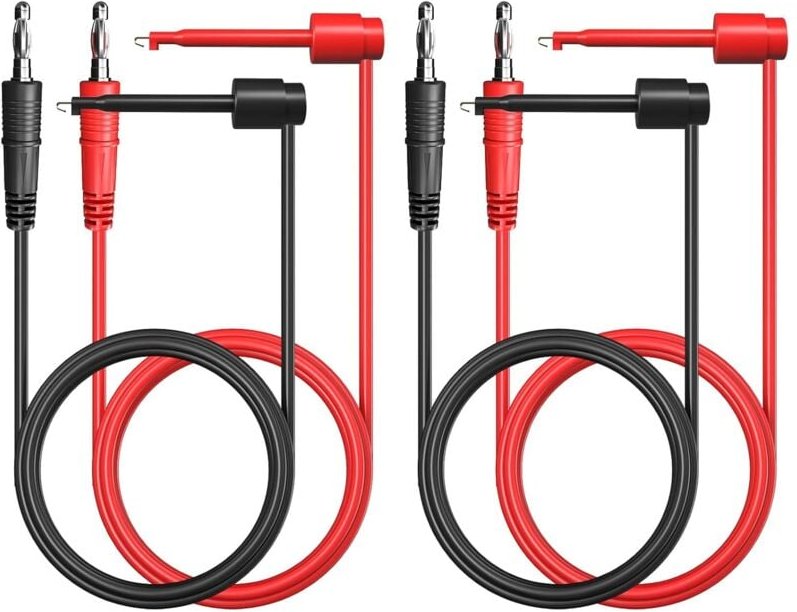 Dolaso - 4 Stück 4 mm Bananenstecker-Testhaken-Clips, Messleitungen, weiche Kupferkabel für Multimeter, elektrische Test...