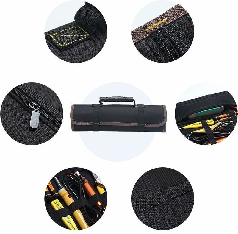 Tragbare leere Werkzeugtasche mit 22 Taschen, Werkzeugtasche, Werkzeug-Organizer, aufrollbare Werkzeugtasche/-koffer/-ta...