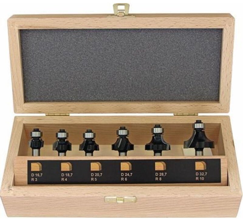 Abrundfräsersatz 973CT06A03 Hartmetall Schaft-Ø 8 mm 6-teilig