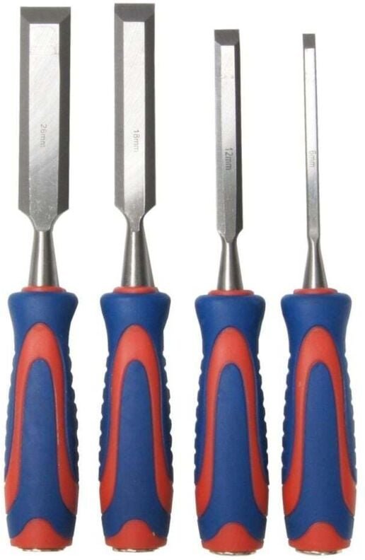 Stechbeitelsatz 4-teilig 2-Komponentengriff Stechbeitel & Holzbearbeitung