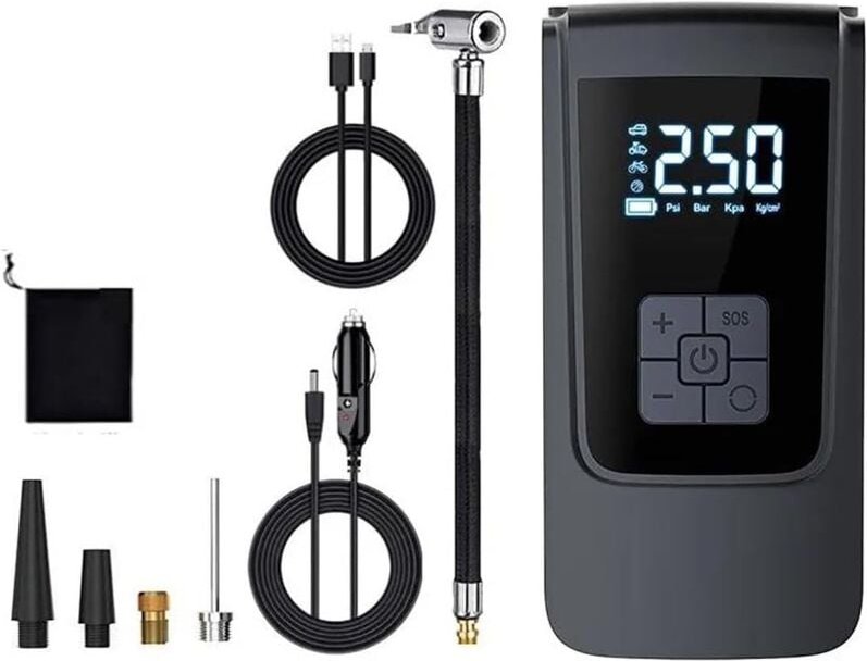 Ineasicer - Autokompressor, tragbarer Luftkompressor, Reifenfüller, 4000 mAh, dc 12 v, 150 Psi, Reifenluftpumpe mit Digi...