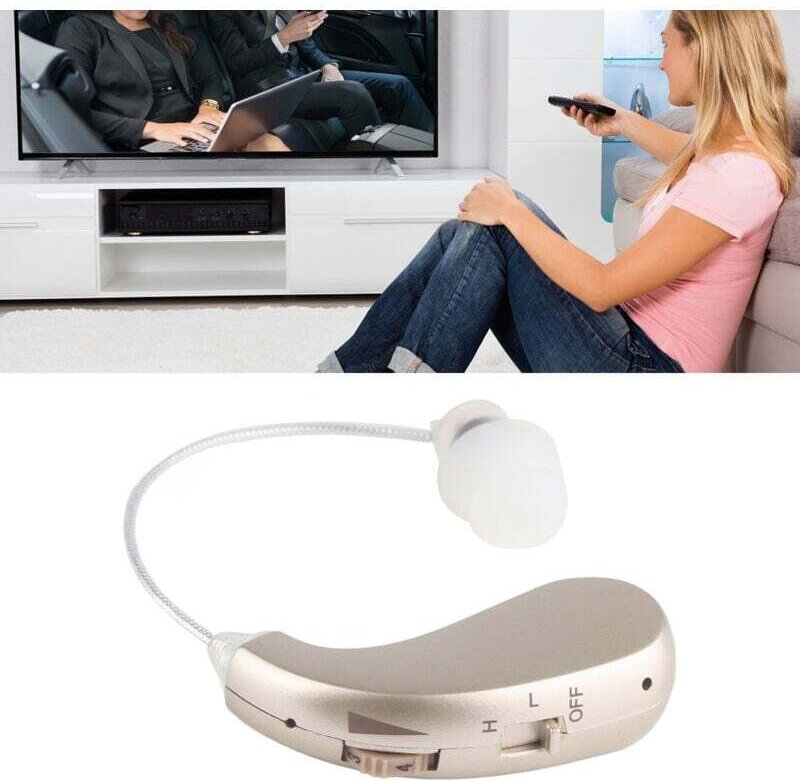 BX 06 Wiederaufladbares Hörgerät, verstärkt die Lautstärke, ergonomische Passform, Silber, DUBUNS