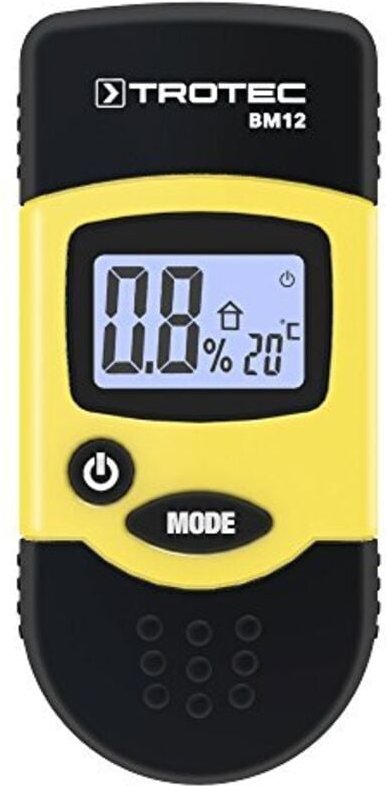 TROTEC Feuchtigkeitsmessgerät BM12 – Für Wand, Holz, Estrich – Messbereich 6-44%, Abschaltautomatik