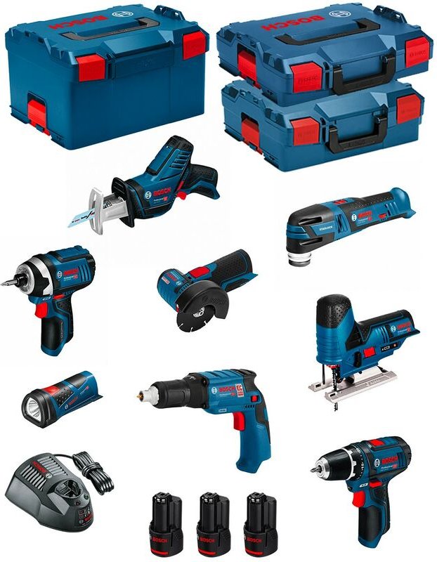 Kit 12V BMK8-28AD3 (gsr 12V-15+GTB 12V-11+GDR 12V-105+GWS 12V-76+GST 12V-70+GOP 12V-28+GSA 12V-14+GLI 12V-80+3 x 2,0Ah) ...