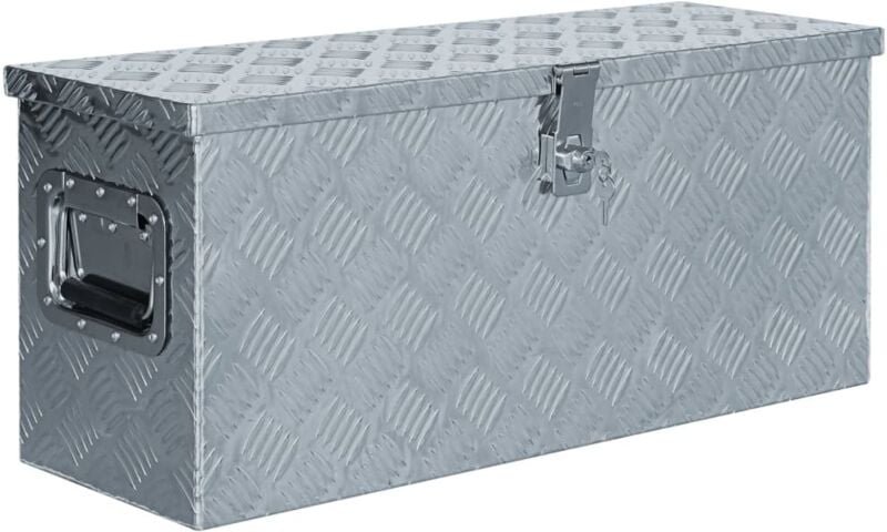 Aluminiumkiste 76,5×26,5×33 cm Silbern Vidaxl 298327