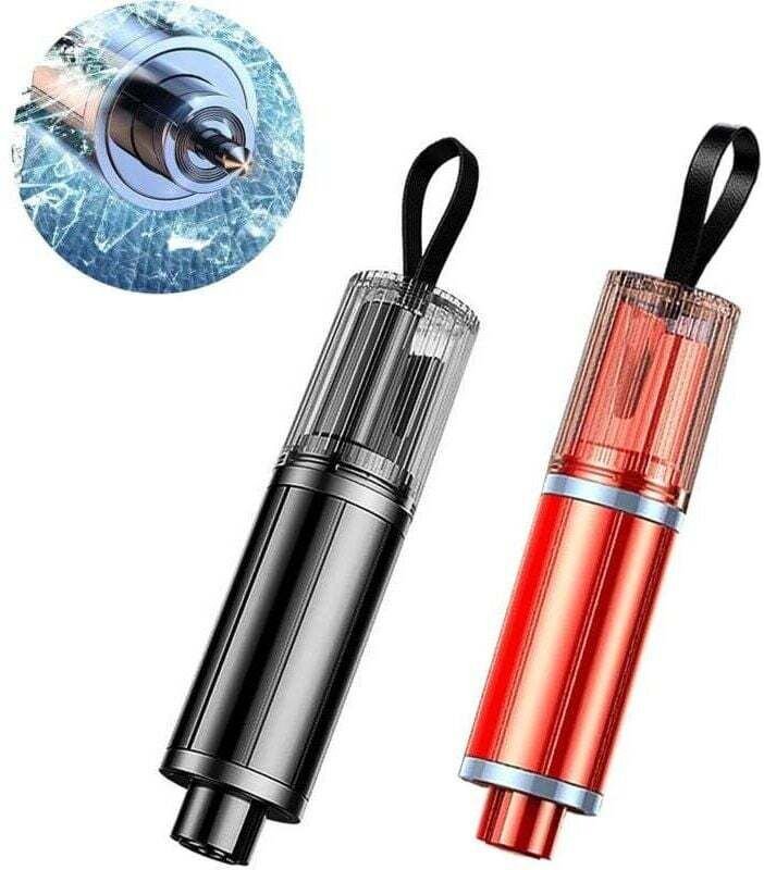 Brise Vitre Coupe Ceinture, Marteau De Sécurité pour Voiture, 2 en 1 Coupe Ceinture Brise Vitr, Outil De Secours d'urgen...