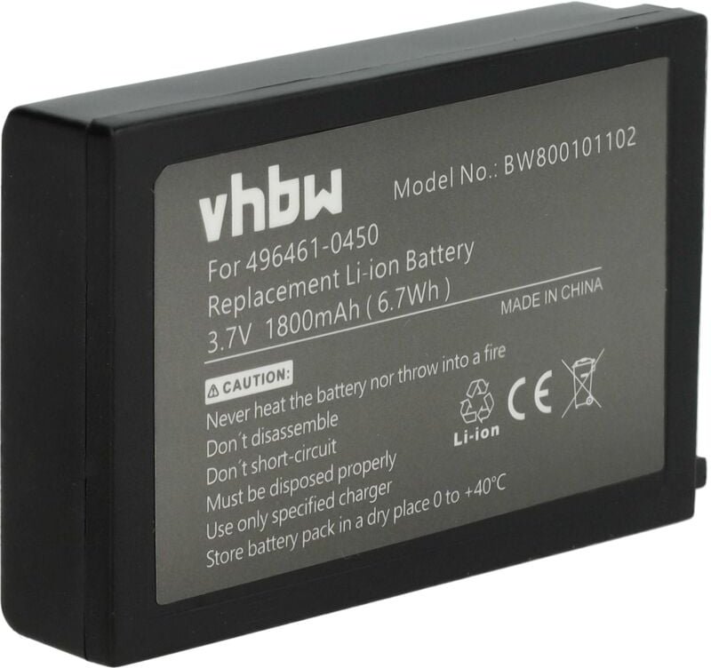 Vhbw - Akku kompatibel mit Denso BHT-1361BWB, BHT-1361B-CE, BHT-1306QWB, BHT-1361QWB Barcodescanner pos (1800 mAh, 3,7 v...