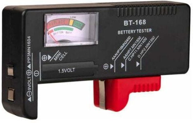 Universeller Haushaltsbatterietester Hörgerätebatterie-Checker Batteriespannungstester für AA, AAA, C, D, 9 V, 1,5 V und...