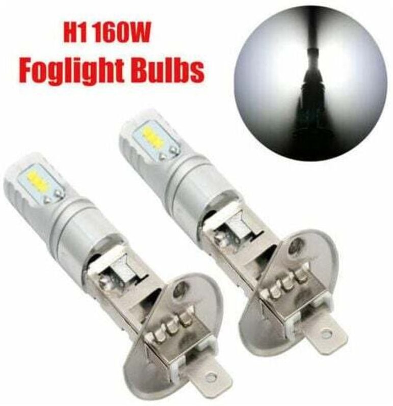 Kit 2x 160W H1 LED Anti-Nebelscheinwerfer Lampe DRL weiße Glühbirnen 1600LM 6500K
