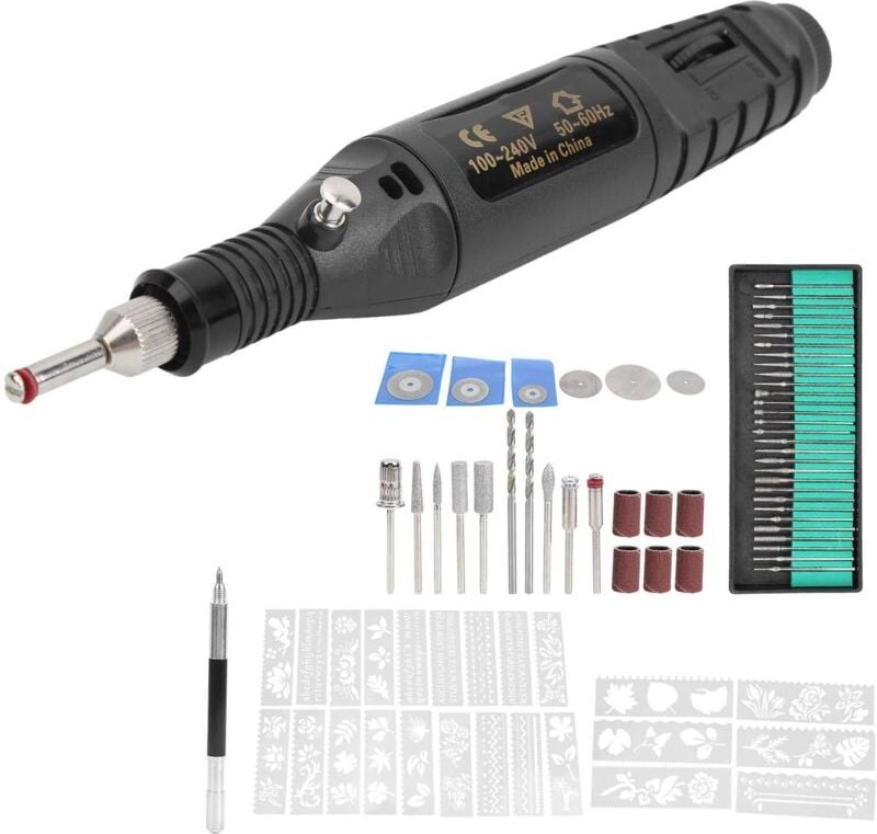 78-teilige elektrische Graviermaschine für Schmuck, Diamant-Holzschleifwerkzeuge, 12 V/1000 mA (EU-Stecker)