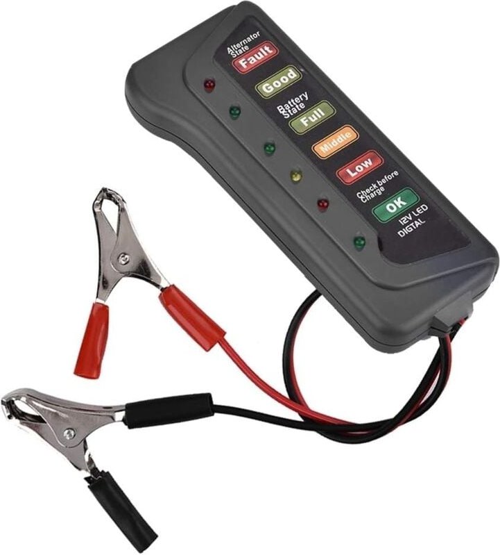 Dolaso - Batterie-Generator-Tester, 12-V-Batterietester, 12-V-Auto-Motorrad-Batterie-Lichtmaschinen-Lasttester-Analysato...