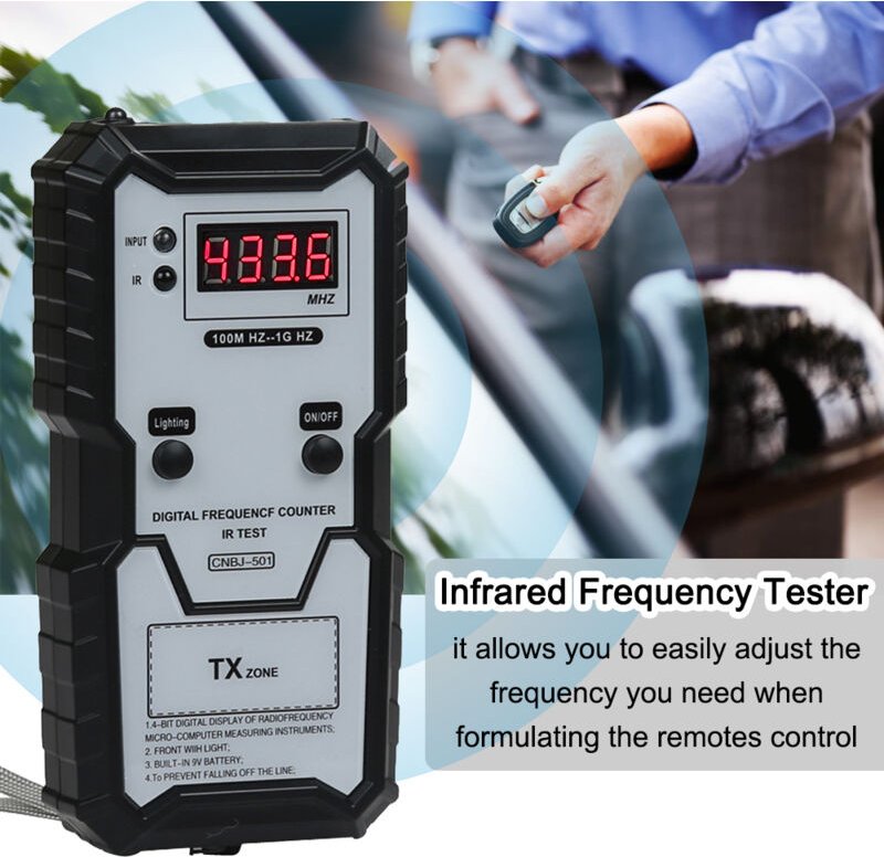 Decdeal Autoschlüsselinfrarot-Frequenztester 100M-1GHz 4-Bit Digital Electronic Frequence Counter Test Instrument mit Be...