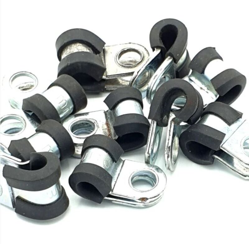 10 Stück x 8 mm Kabel-P-Clips, gummibeschichtete Stahlrohr-P-Klemmen