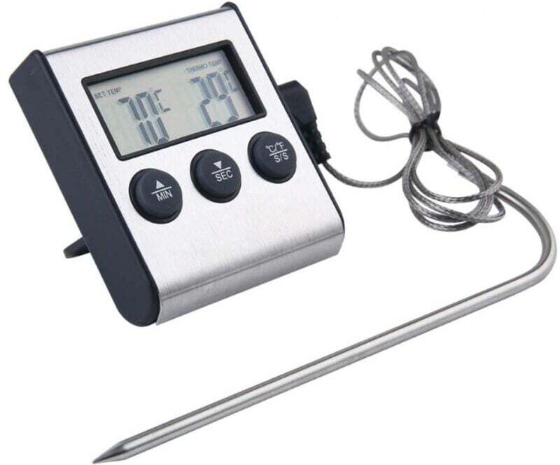 Thermomètre à Viande Numérique Sonde Cuisson Barbecue Grille Lait Vin Eau