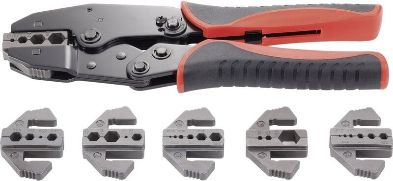Toolcraft - PZ-505 818645 Crimpzange 7teilig Koaxial-Steckverbinder bnc, tnc, LWL-Stecker RG6, RG8,