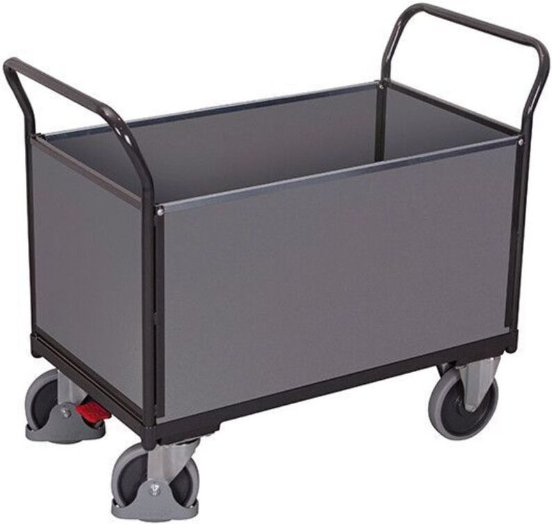VARIOfit Vierwandwagen mit Holzwänden 850x450mm Anthrazitgrau RAL 7016