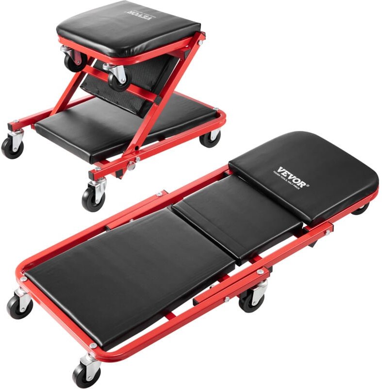 Montagerollbrett Werkstatt-Liegewagen, 914 mm, 136 kg Tragkraft Rollbrett für Mechaniker, klappbare Liege für Kraftfahrz...