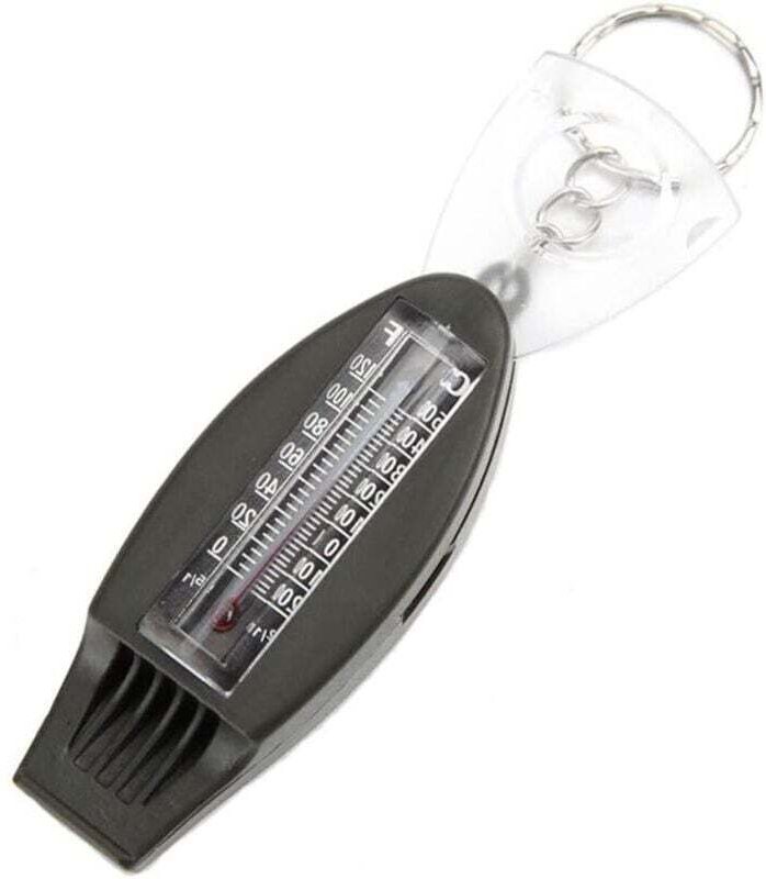 Sifflet De Survie d'urgence Sifflets 4 en 1 avec Boussole Thermomètre Loupe pour Randonnée Camping Vert Armée