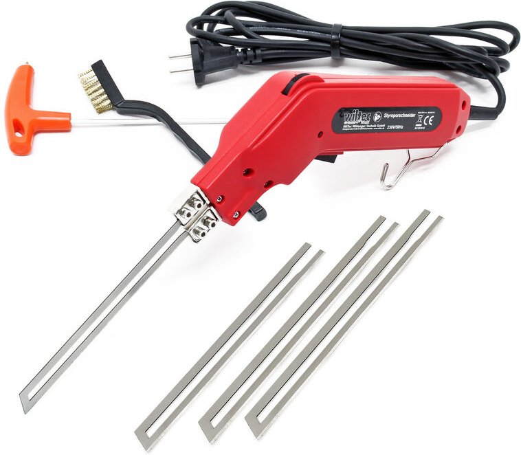 Wiltec - Styroporschneider 150W, schnelles Aufheizen mit 4 Klingen 2x 200/150mm, für Styropor, Styrodur & Polystrol-Hart...