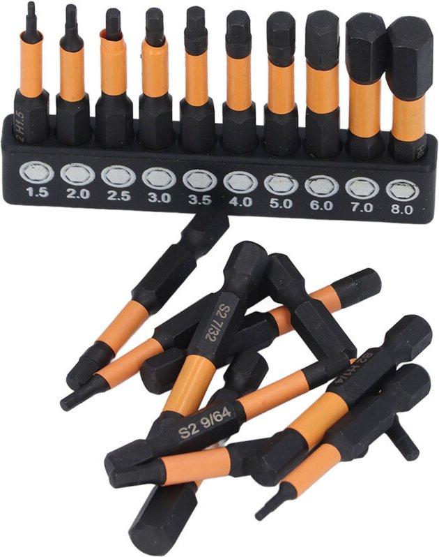 Magnetisches Sechskant-Bit-Set, 20-teilige Schlagbits, metrische/imperiale Bits aus legiertem Stahl für Schraubendreher