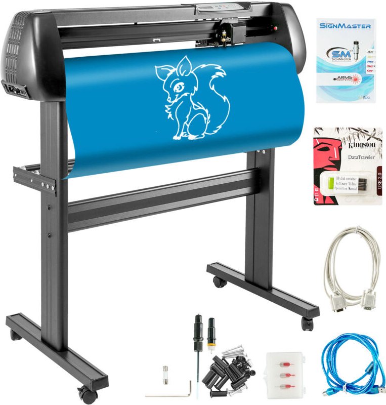 VEVOR Schneideplotter 870 mm Folienschneider Vinylschneidemaschine, Plotterschneider, Max. Schneidbreite 780 mm, Schnitt...
