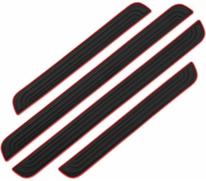 4 Stück Auto-Einstiegsleisten, Autoaufkleber, Klebefolie für den Einstiegsschutz, Auto-Einstiegsleisten, Weichgummi-PVC ...