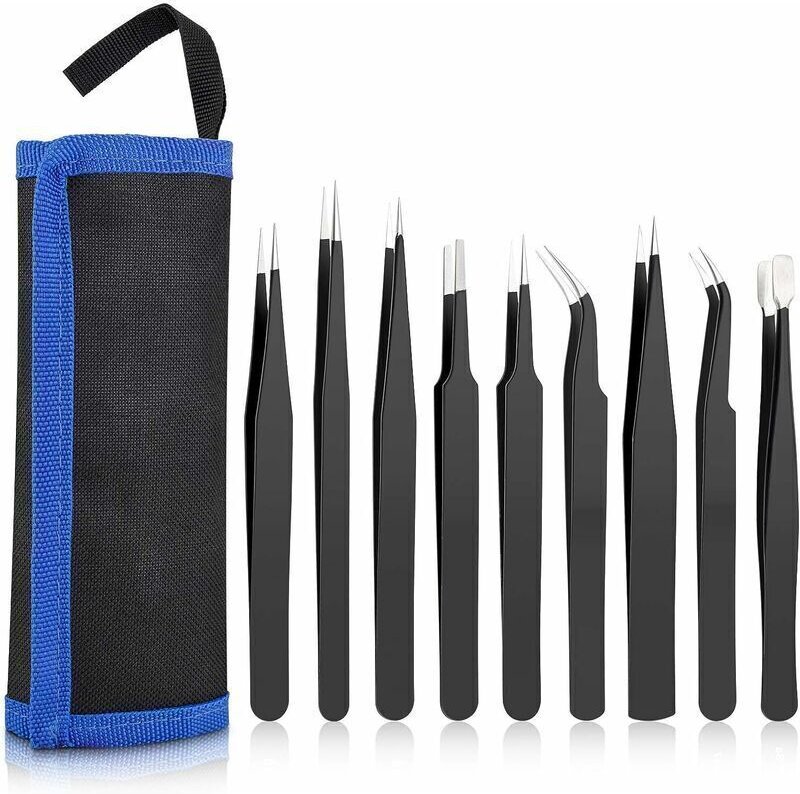 Gehärtete und hochelastische Pinzette, 1,5 mm, zugeschnitten, 9-teiliges Set