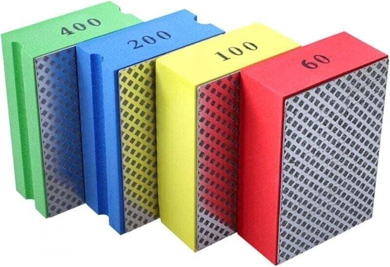 Lot De 4 Tampons Diamant Polissage Main Carreaux Céramique Verre Blocs Ponçage 60 100 200 400
