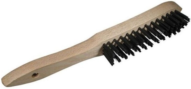 Handbürste Holzgriff 4-Reihen X Stahl Gerade 0,35 Lg 295mm