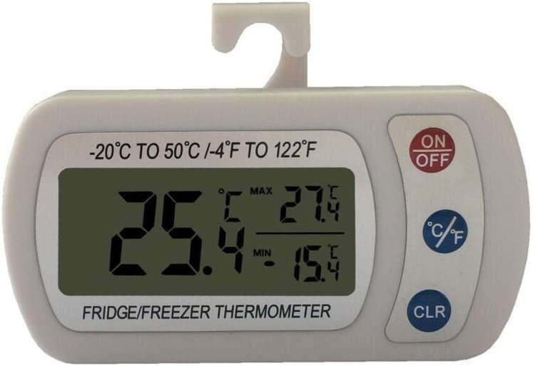 ALOVEZ Hochpräzises, wasserdichtes elektronisches Thermometer – 2 Stück mit Min/Max-Speicher – für Kühlschrank, Gefriers...