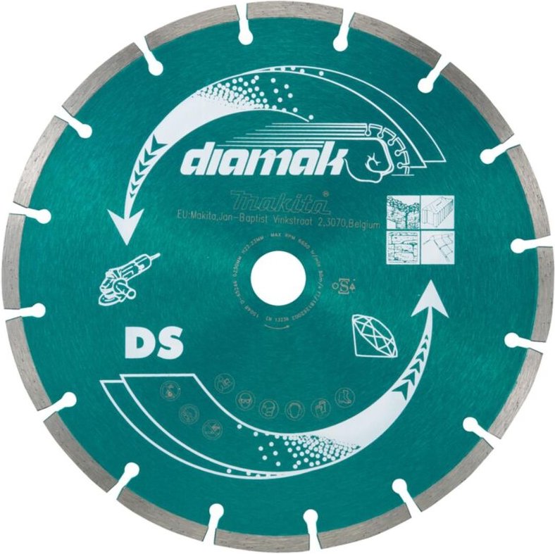 Makita Diamantsägeblatt 115 x 22.23 mm 115 x 22.23 mm • Diamak • Trockenschnitt • Beton / Ziegel • 10 Stk.