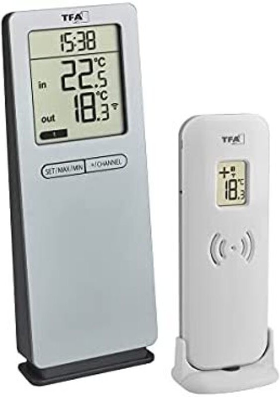 Tfa Dostmann - Funk-Thermometer LOGOneo Funk-Thermometer digital Silber 30.3071.54
