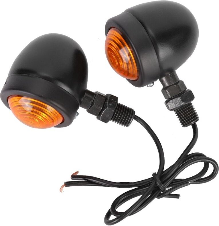 Paar Blinker, schwarz und gelb, Richtungsleuchte passend für Honda (kleine Größe).