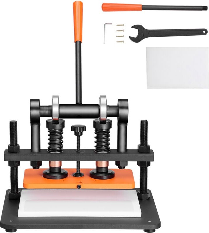 Mophorn - Schneidemaschine für Leder, 11 x 5,5 Zoll Prägeplatte, manuelle Stanzmaschine, 0,47 Zoll Druckhub, langlebige ...