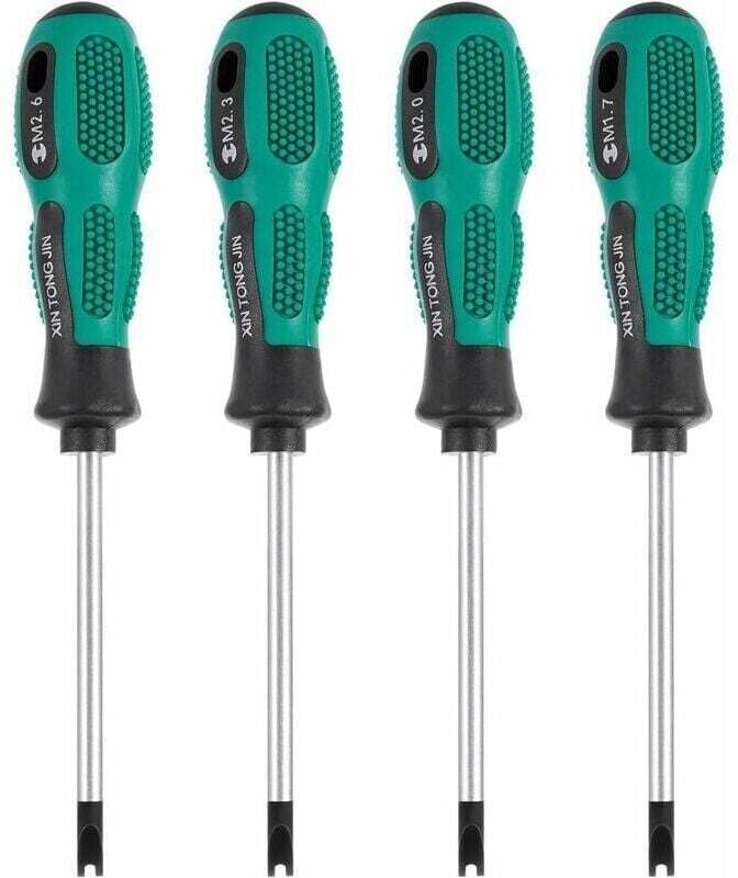 Set mit 4 Schraubendreherbits, magnetischer U-Schlitzschraubendreher aus CR-V, Multifunktions-Handwerkzeugset